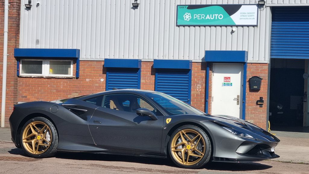 low profile tyres on a Ferrrri F8