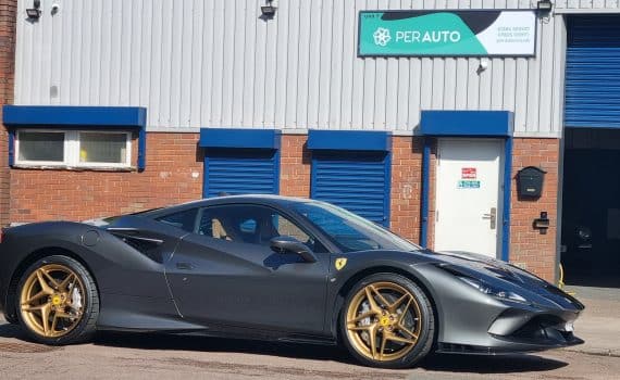 low profile tyres on a Ferrrri F8