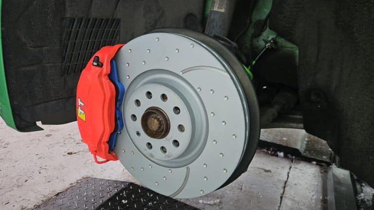 EBC upgraded brake discs, brake pads and HEL braided hoses on an Audi TTS